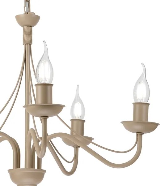 Luster na reťazi ANTON 5xE14/60W/230V béžová