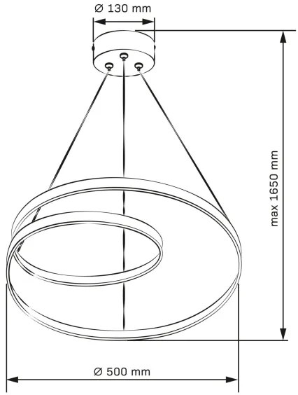 LED Luster na lanku ZEFIRA LED/40W/230V 4000K pr. 50 cm chróm