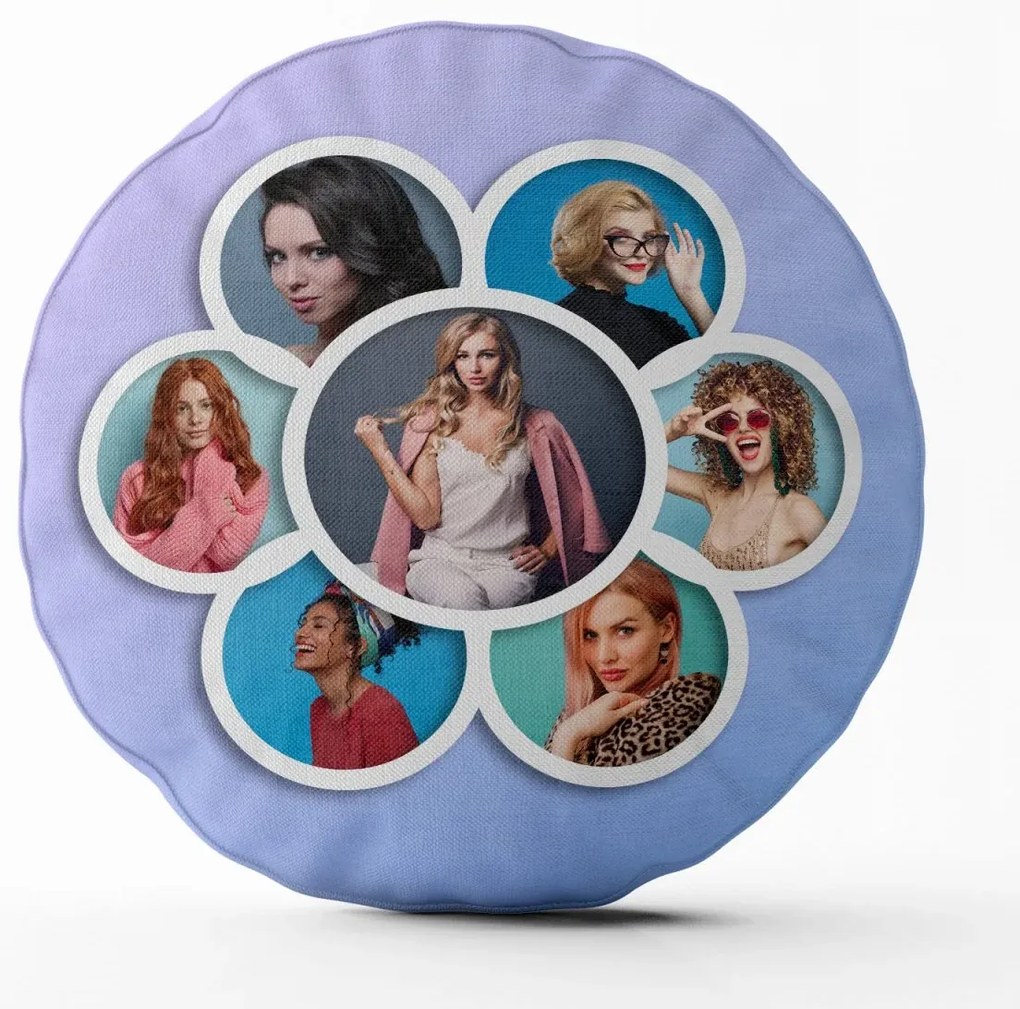 Sablio Okrúhly vankúšik s vlastnou fotografiou: priemer 60 cm