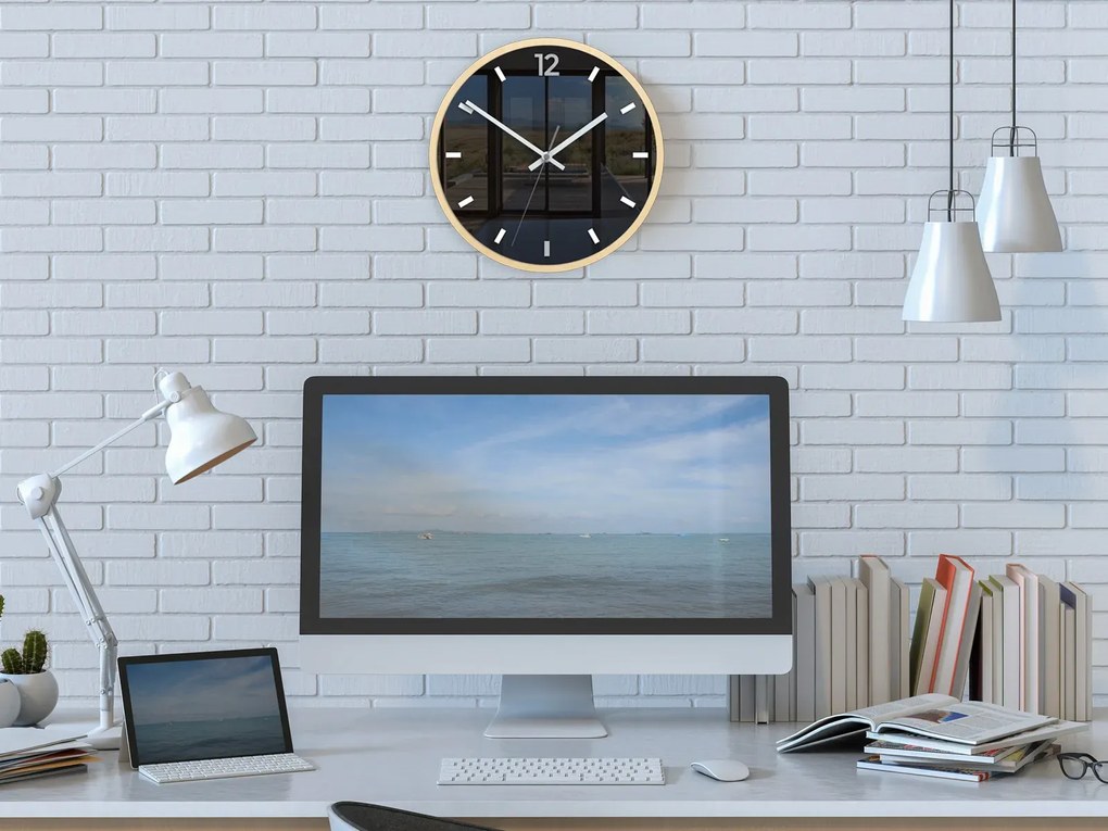 Nástěnné hodiny Grafit 30 cm šedé/černé