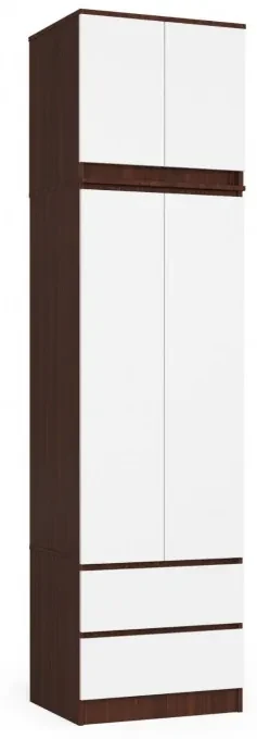 Skriňa s nadstavcom S 60 cm 2D 2SZ CLP wenge / biela