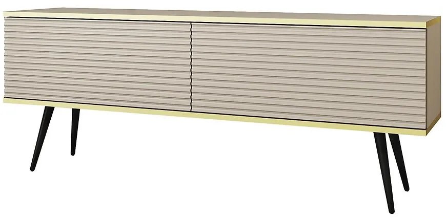 TV stolík Oro Mdf Drážkovanie 135 Bez+ Čierne nohy