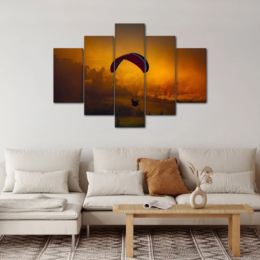 Obraz parašutistu v západe slnka (150x105 cm)