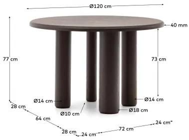 MAILEN ROUND jedálenský stôl Hnedá - tmavá