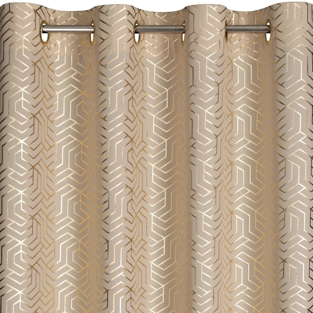 ZÁVES NA KRÚŽKOCH SEMI 140X250 CM VZOROVANÁ