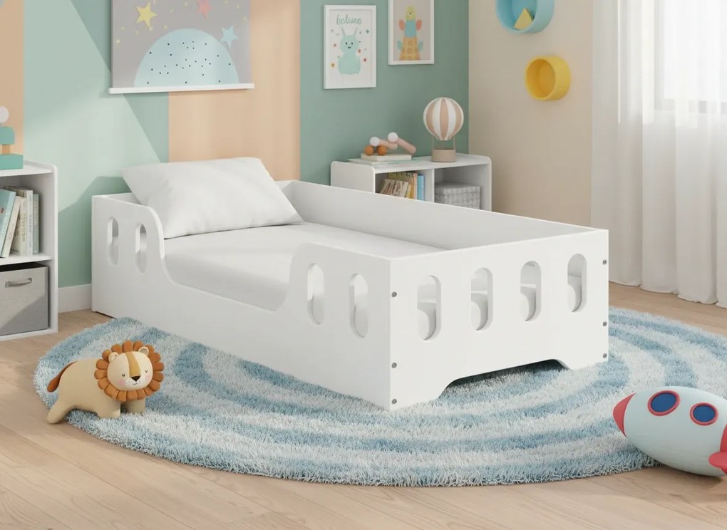 Detská Montessori posteľ LAKI 160x80 cm - biela
