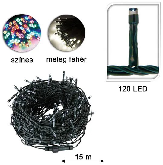 LED reťaz vo voliteľnej veľkosti - s 120 ks LED teplá biela