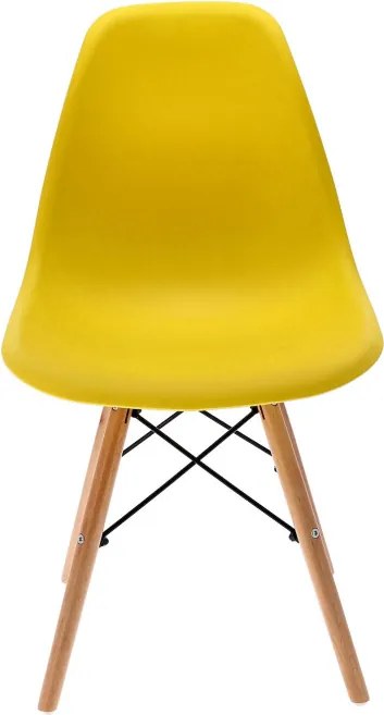 Jedálenská stolička EVA 2 žltá / naturálne nohy
