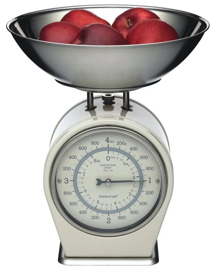 Krémovobiela kuchynská váha Kitchen Craft Living Nostalgia, nosnosť 4 kg