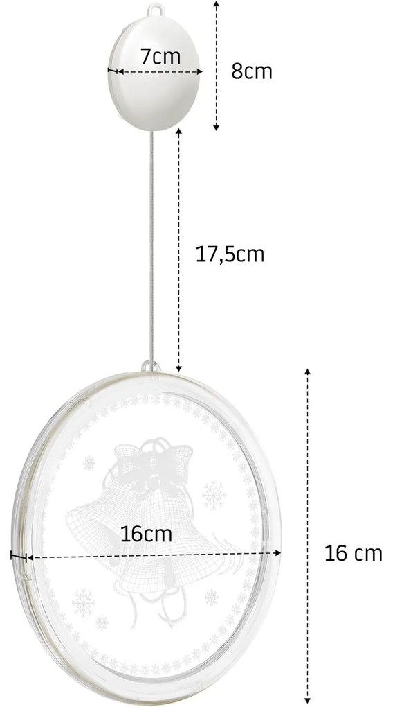 Tutumi Tutumi, LED svietiaca ozdoba so zvončekovým vzorom 311382A, biela, CHR-06515