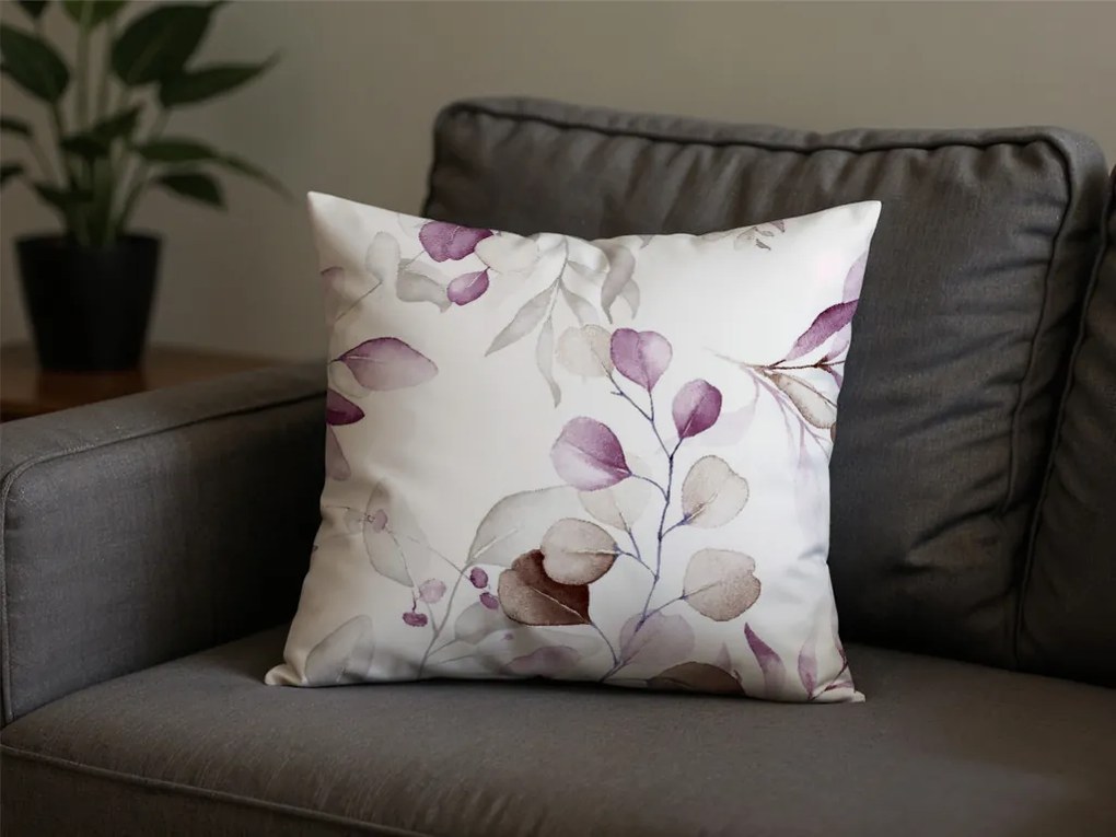 Sada 2 ks dekoračných obliečok na vankúš z mikrovlákna FLORANY 45x45 cm, biela