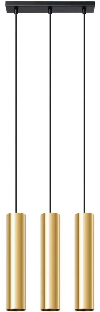 Sollux SL.1201 - Luster na lanku LAGOS 3xGU10/10W/230V zlatá