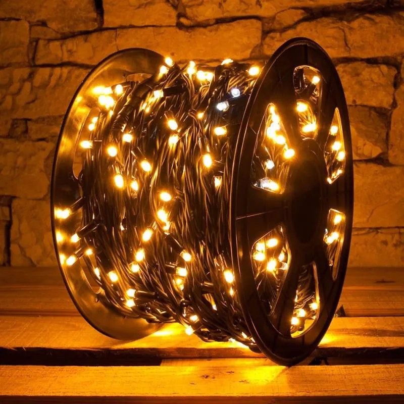 DECOLED LED světelný řetěz FLASH, 100 m, teple bílá, 600 diod, IP67