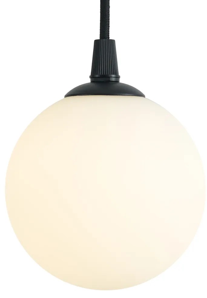 Moderné závesné svietidlo čierne s bielym sklom pre 1-fázový koľajnicový systém - Iconic Perle