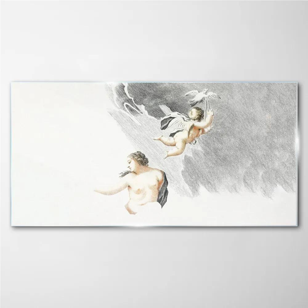 Obraz na skle Kreslenie starovekých anjelov