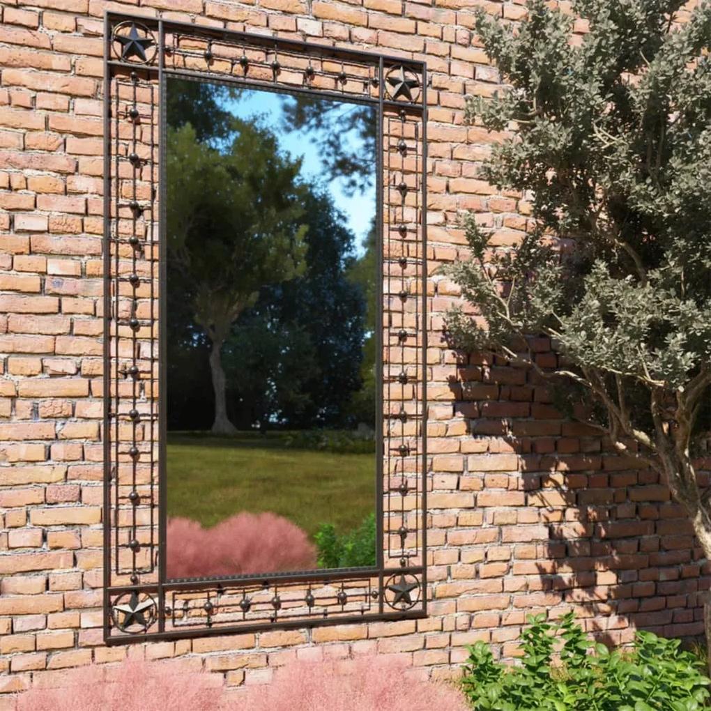 vidaXL Záhradné nástenné zrkadlo obdĺžnikové 60x110 cm čierne