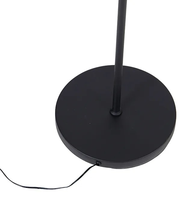 Stojaca lampa čierna vrátane LED s diaľkovým ovládaním - Bumu