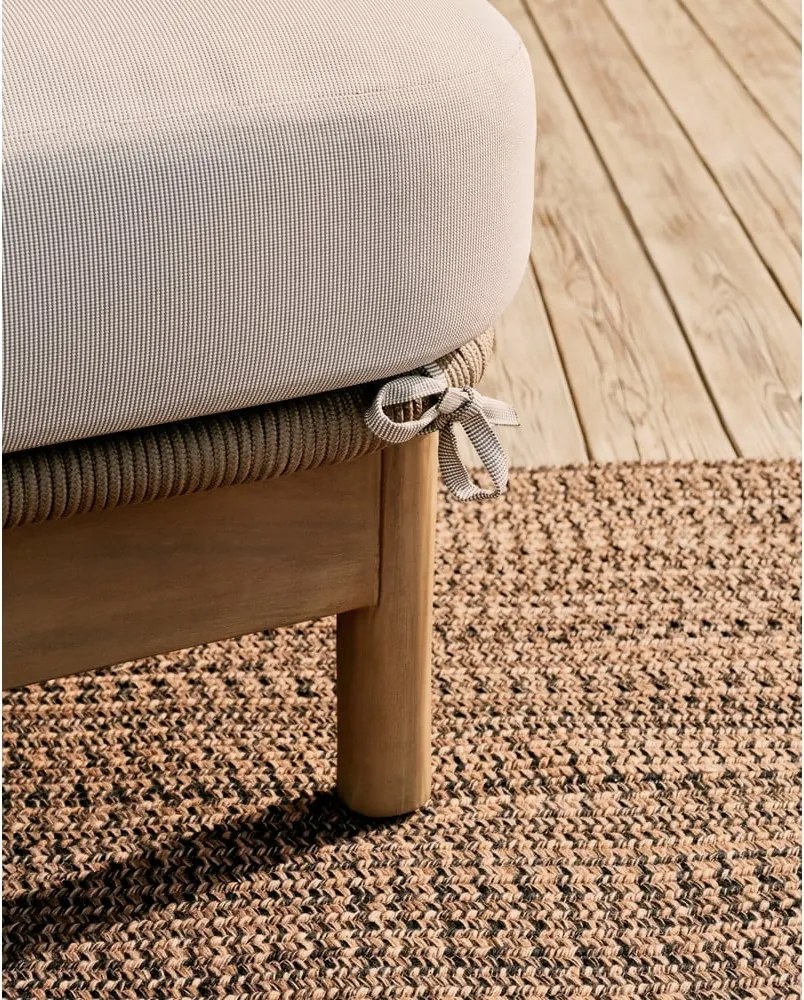 Krémovobiele/v prírodnej farbe dvojmiestne drevené záhradné ležadlo Catalina – Kave Home