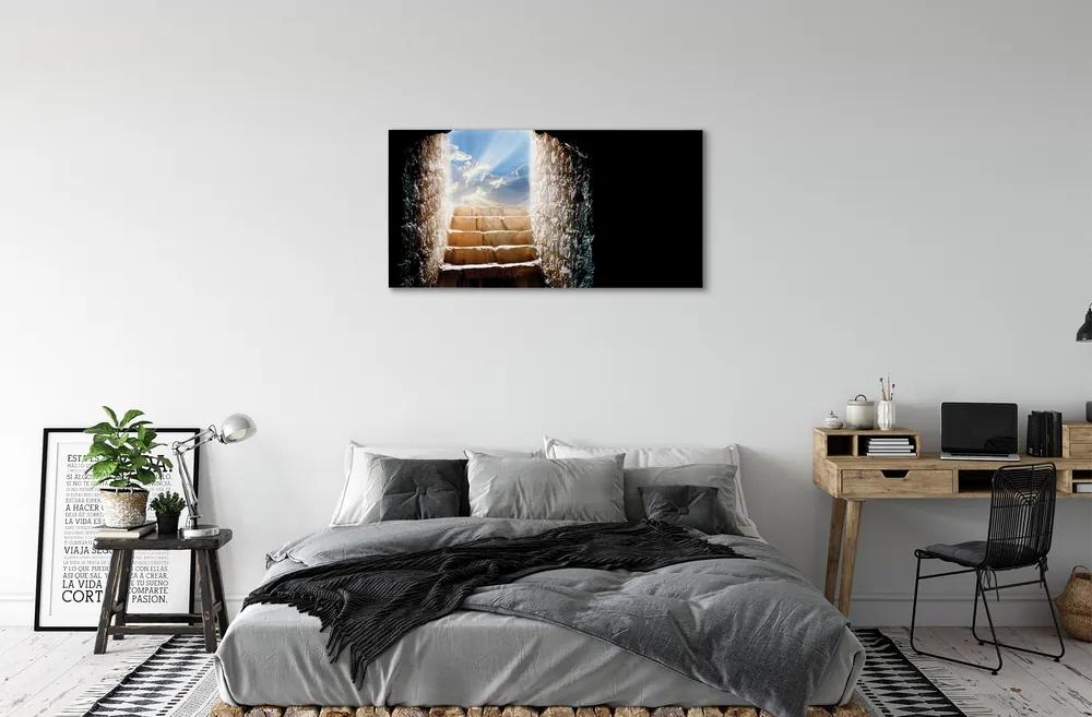 Obraz na plátne schody slnko 120x60 cm