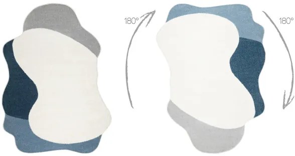 Koberec FUSION Shape 5710 biely / modrý