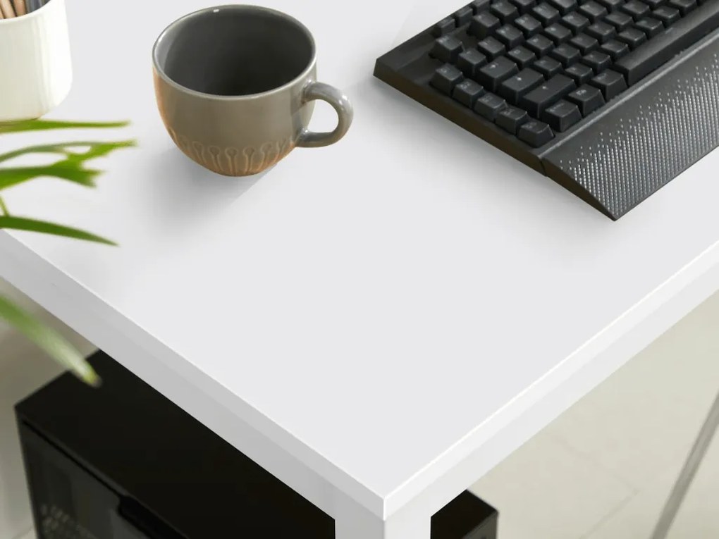 Biely jedálenský stôl s bielou doskou TESSA 120x60 cm