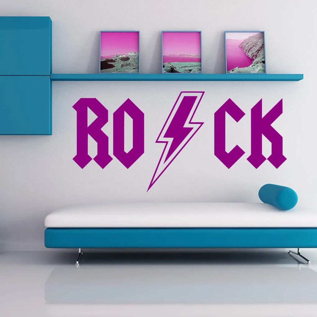 Veselá Stena Samolepka Rock Farba: červená, Veľkosť: 80 x 40 cm