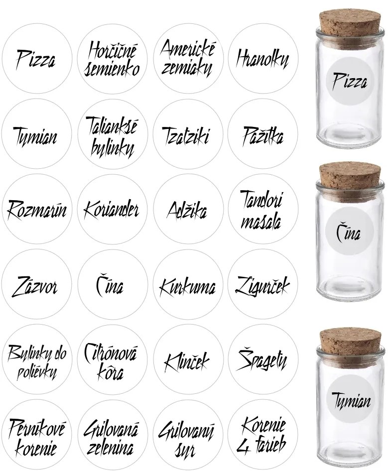Sada 24 ks štítkov na korenie - DESIGN - Rozšírený set