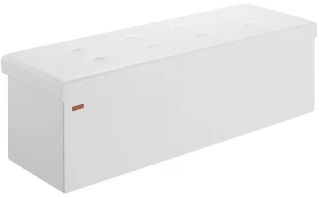 Taburet s úložným priestorom BELLA, 115x40x40cm, biela Casaria