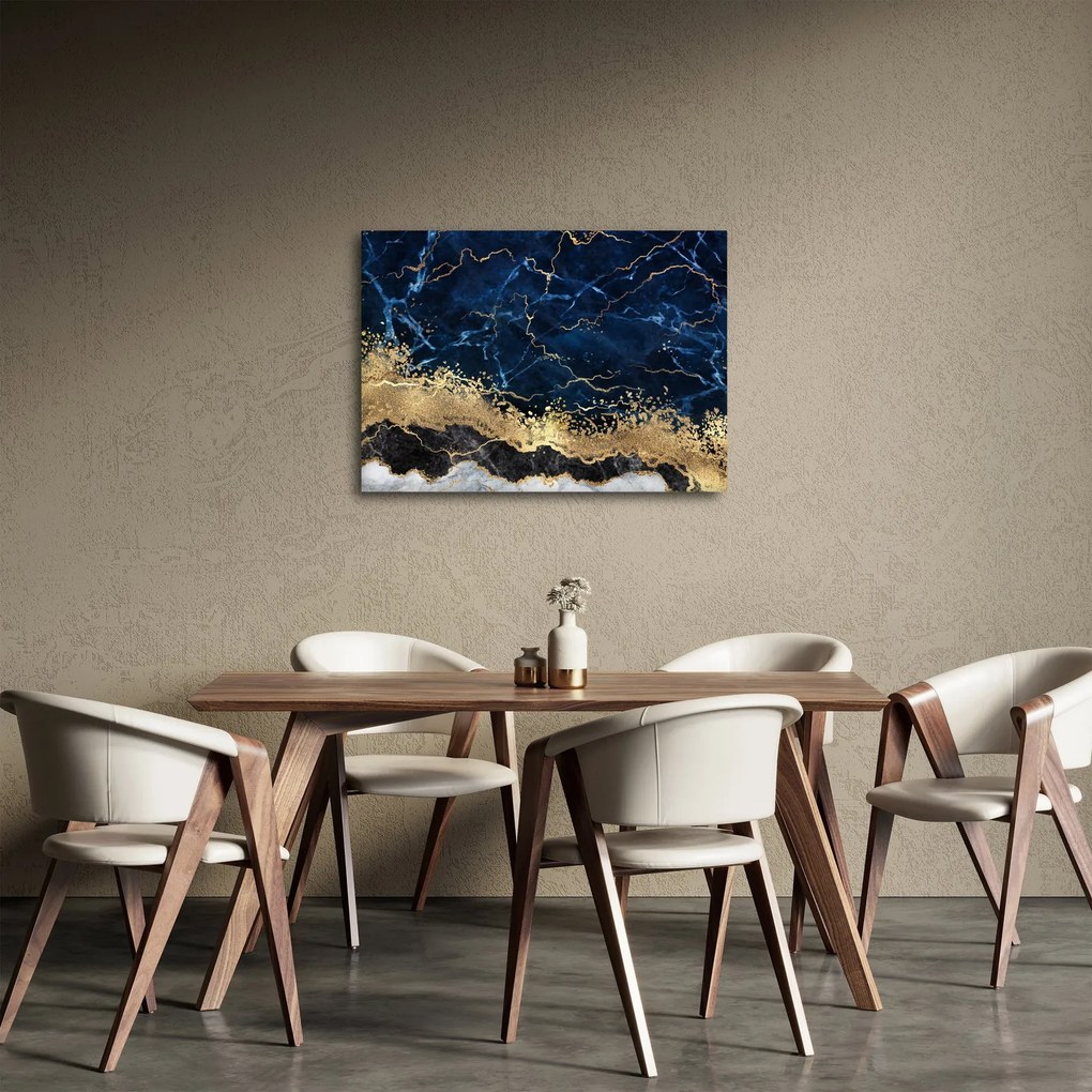 Obraz - Tmavo-modrý mramor (70x50 cm)