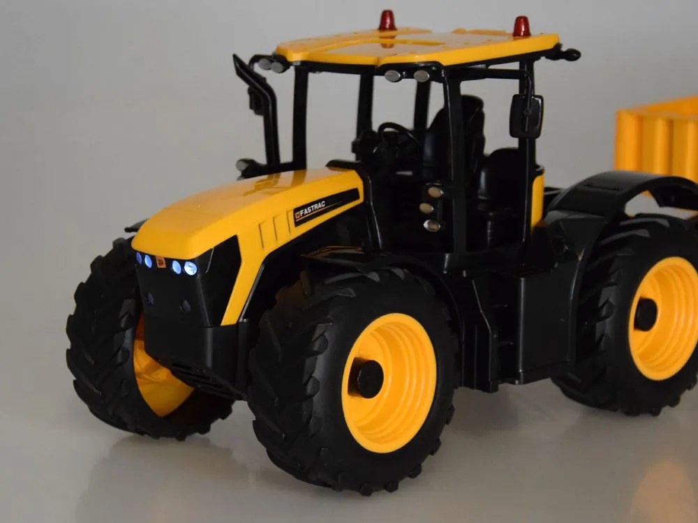 JOKOMISIADA Traktor JCB s prívesom na diaľkové ovládanie s výklopnou korbou Double E 1:16 RC0670