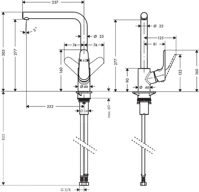 Hansgrohe Focus M41, drezová batérie Focus, EcoSmart, chrómová, HAN-31827000