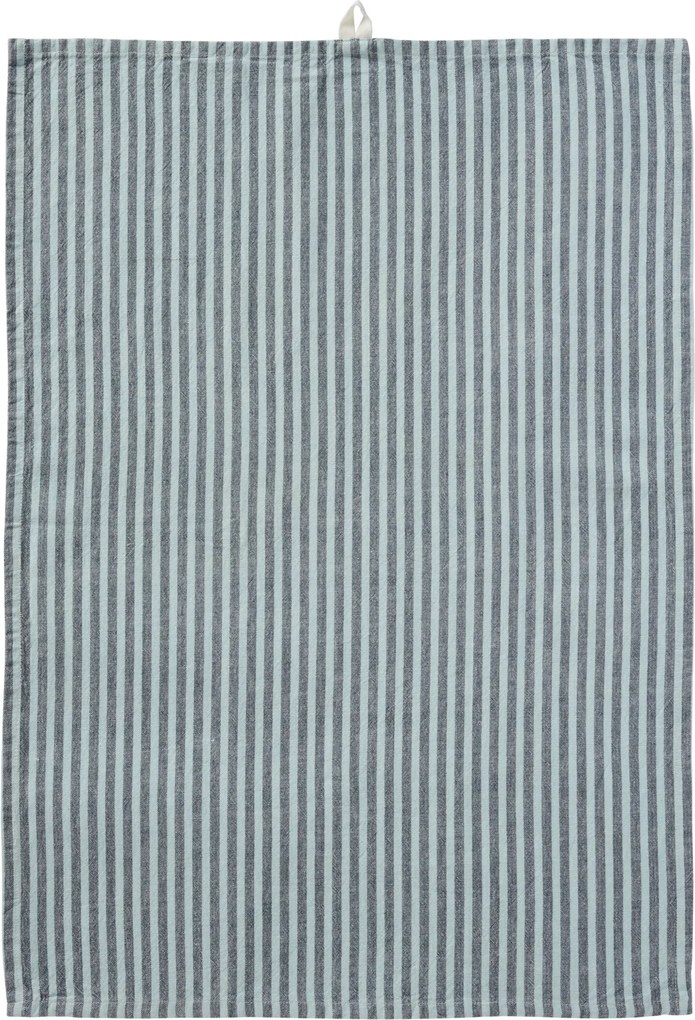 Ib Laursen Bavlnená utierka Linea Grey / Turquoise 50 × 70 cm