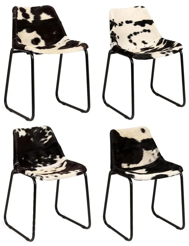 vidaXL Jedálenské stoličky, 4 ks, pravá kozia koža