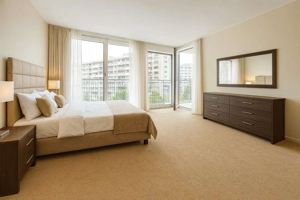 Timzo, Koberec metráž Story 9102, na mieru, šíře 4m,5m, béžová, filc, chodba / predsieň