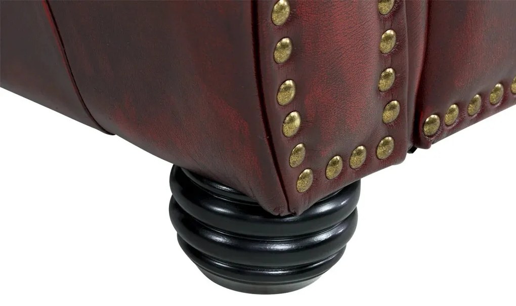 furniture-nabytek.cz - Pohovka Chesterfield Hereford 2-místná z pravé kůže, červená