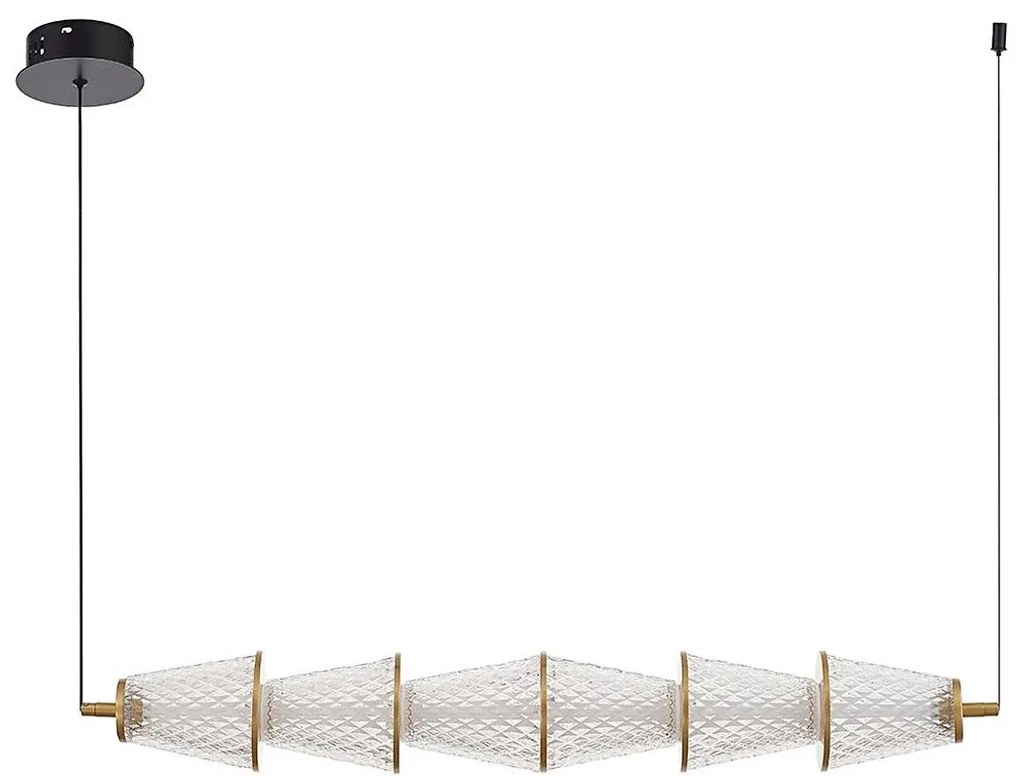 LED Luster na lanku SANSA LED/11W/230V zlatá/číra