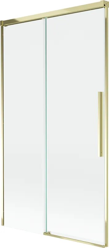 Mexen Rox, 2-krídlová posuvná vaňová zástena 100 x 150 cm, 8mm číre sklo, zlatý lesklý profil, 8C9-100-001-50-00