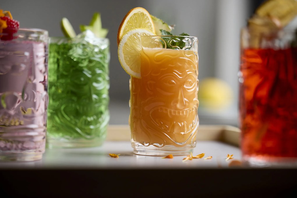 Poháriky na koktaily Tiki 450 ml priehľadné 4 ks