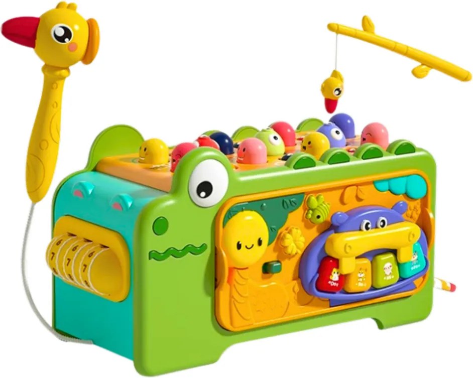 LEAN Toys Interaktívna vzdelávacia kocka krokodíl multifunkčná so zvukmi