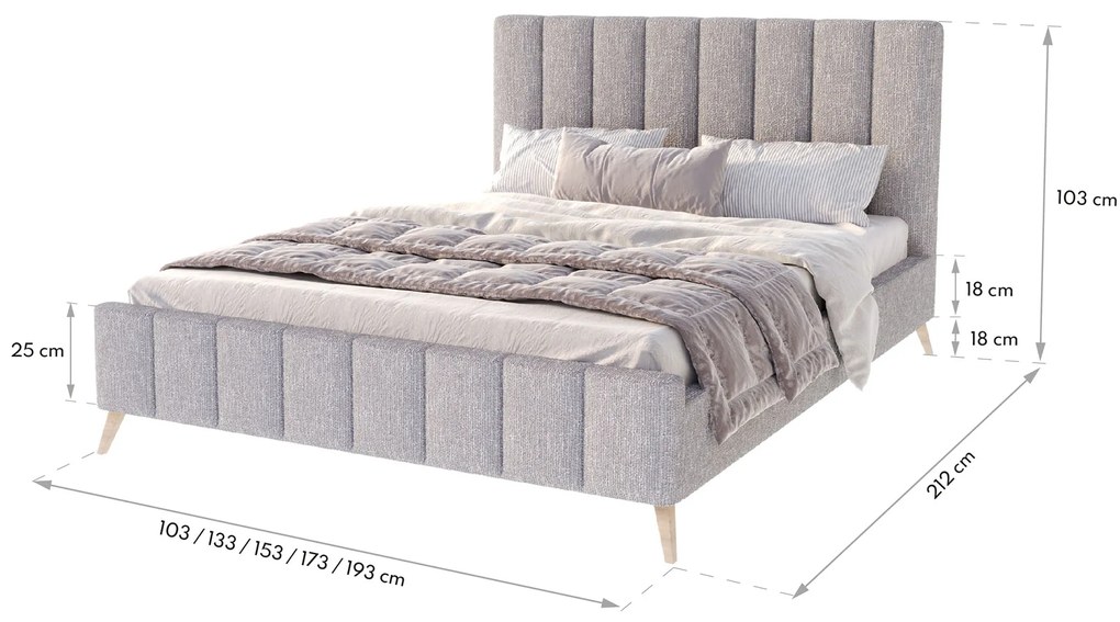 Čalúnená manželská posteľ Safar - sivá Rozmer: 160x200