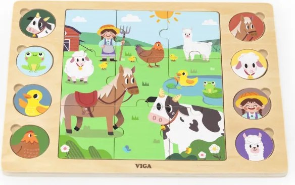 Puzzle na podložke Viga 44741 farma