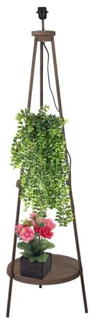 Dekoračná hnedá stojacia lampa drevo