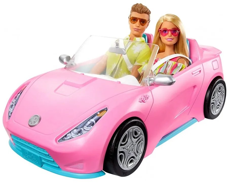 Mattel Barbie GJB71 Elegantný kabriolet + Barbie, bazén so šmykľavkou a Ken