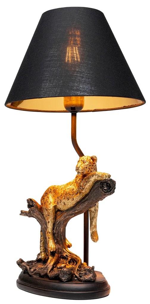 Relax Leopard stolová lampa čierna