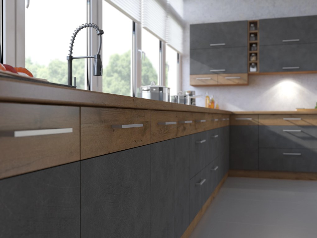 Luxusná kuchyna Verizon 260cm, dub Lancelot / matera