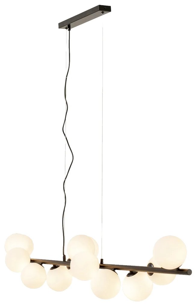 Scala Balls visiaca lampa mliečna čierna 150 cm