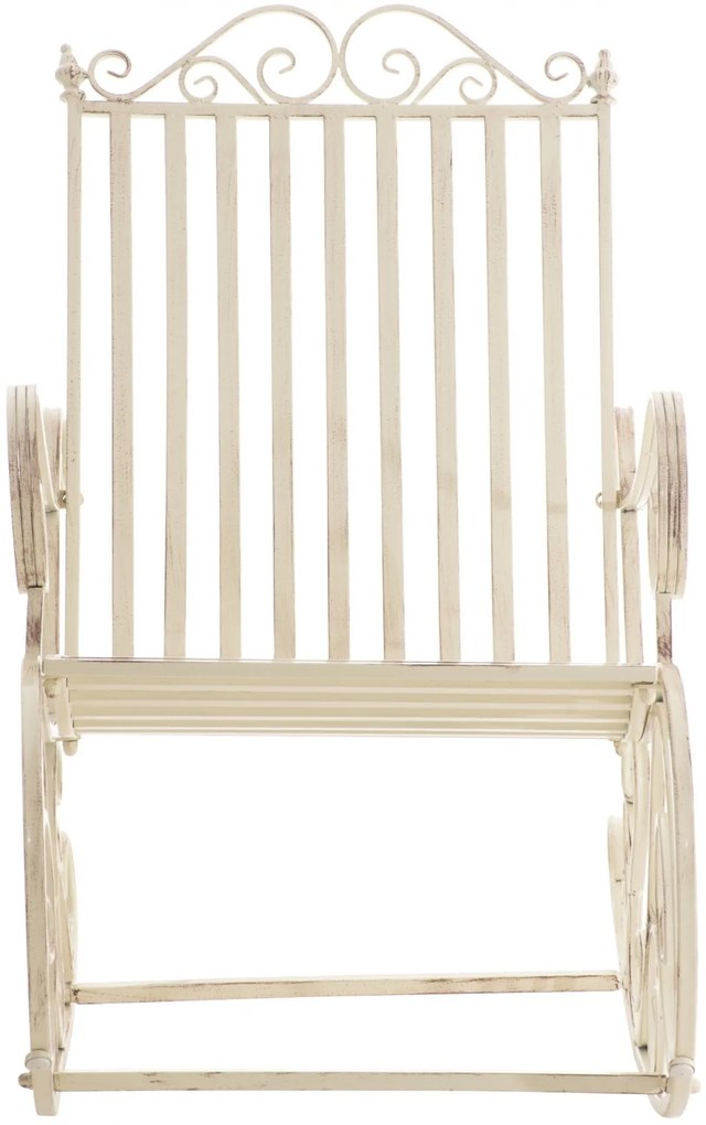 Kovové hojdacie kreslo Smile - Krémová antik