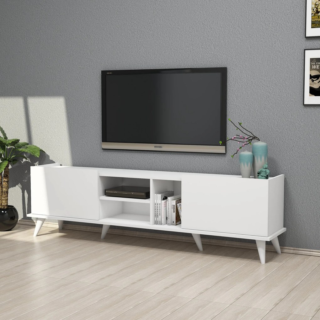 TV stolík/skrinka Emir (Biela). Akcia -14%. Vlastná spoľahlivá doprava až k Vám domov. 1072295