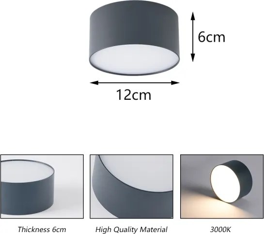 Brilagi - LED kúpeľňové stropné svietidlo FORIS LED/14W/230V priemer 12 cm antracit IP44