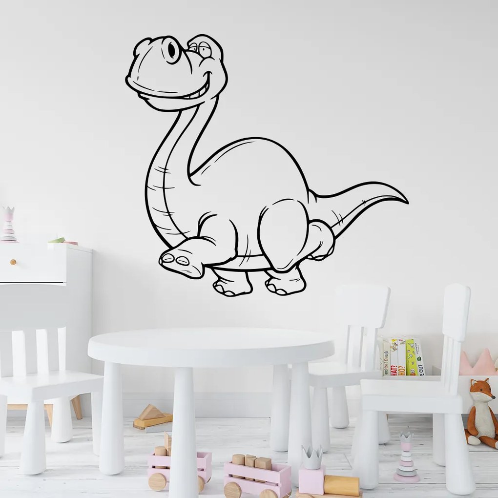 Veselá Stena Samolepka Brontosaurus Farba: šedá, Veľkosť: 80 x 76 cm
